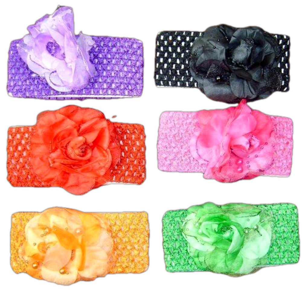 3 Flower Hair Headbands 